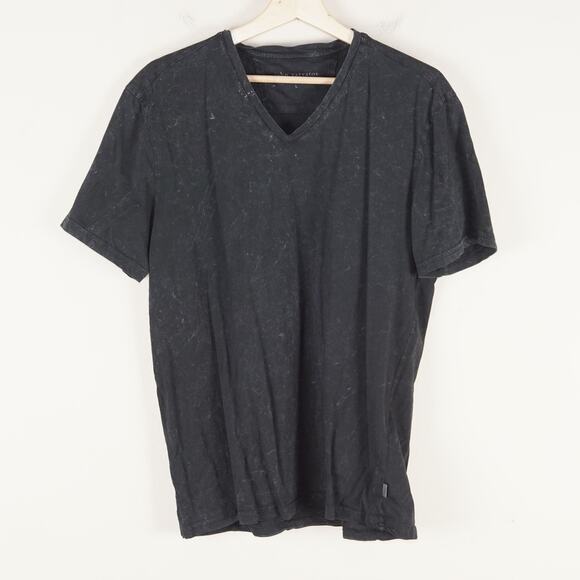 John Varvatos Reade Marble Wash V Neck Cotton T Shirt Mens Sz L - Picture 1 of 7
